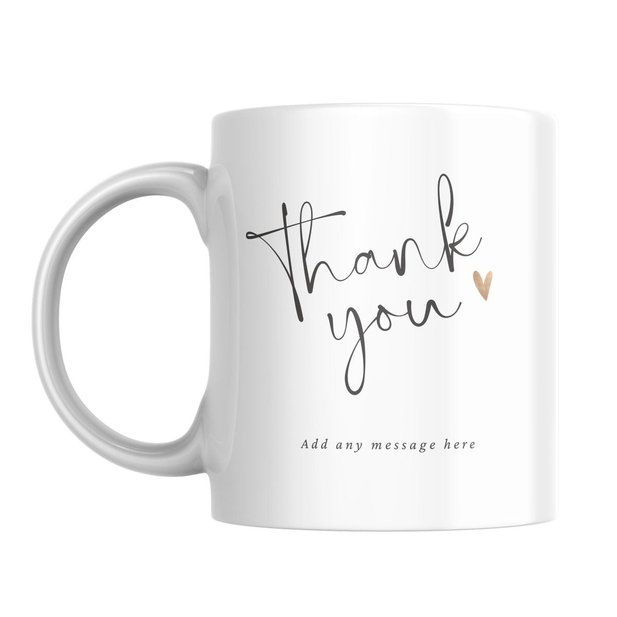 Gold Heart Thank You Mug – front view