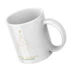 Gold Star Christmas Tree Mug – angled view