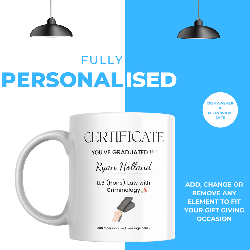 Graduation Certificate Mug – personalisation information