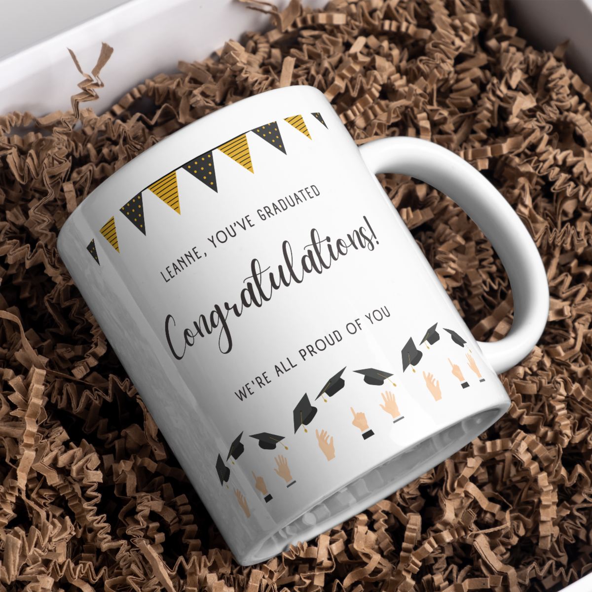 Graduation Congratulations Mug – gift presentation on paper packing