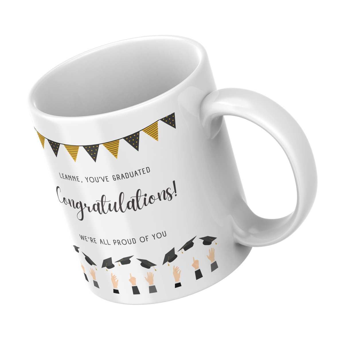 Graduation Congratulations Mug – angled view