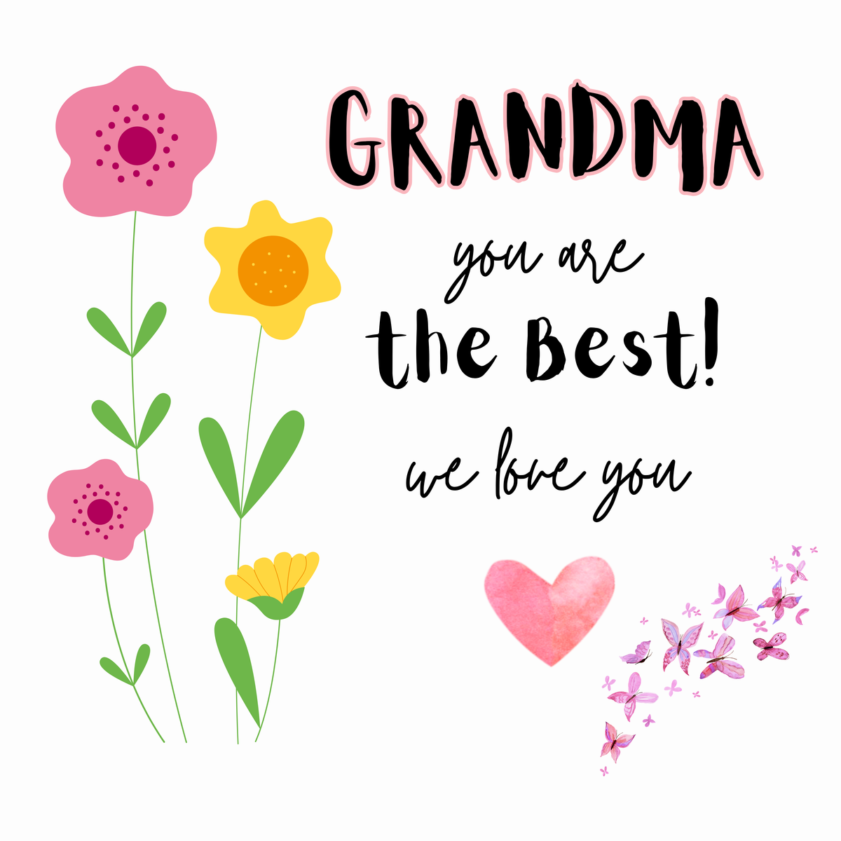 Grandma You Are the Best Mug – original flat artwork