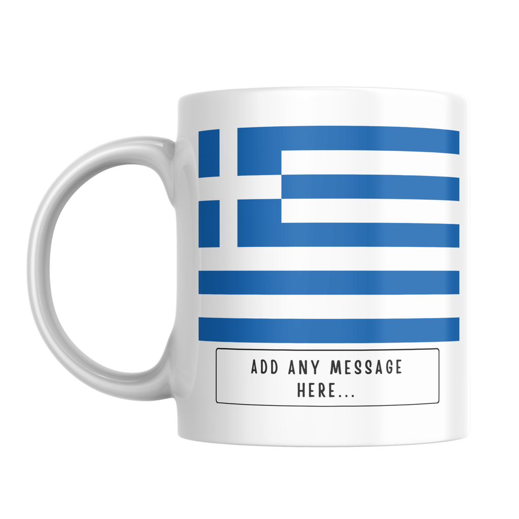 Personalised Greece flag mug – front view