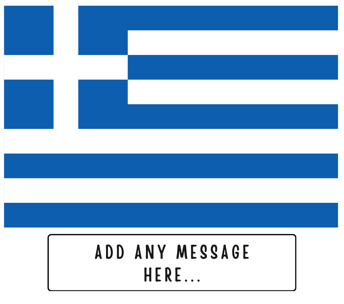 Personalised Greece flag mug – flat source artwork with space for a personalised message