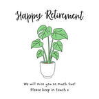 Green Houseplant Happy Retirement Mug – original flat artwork
