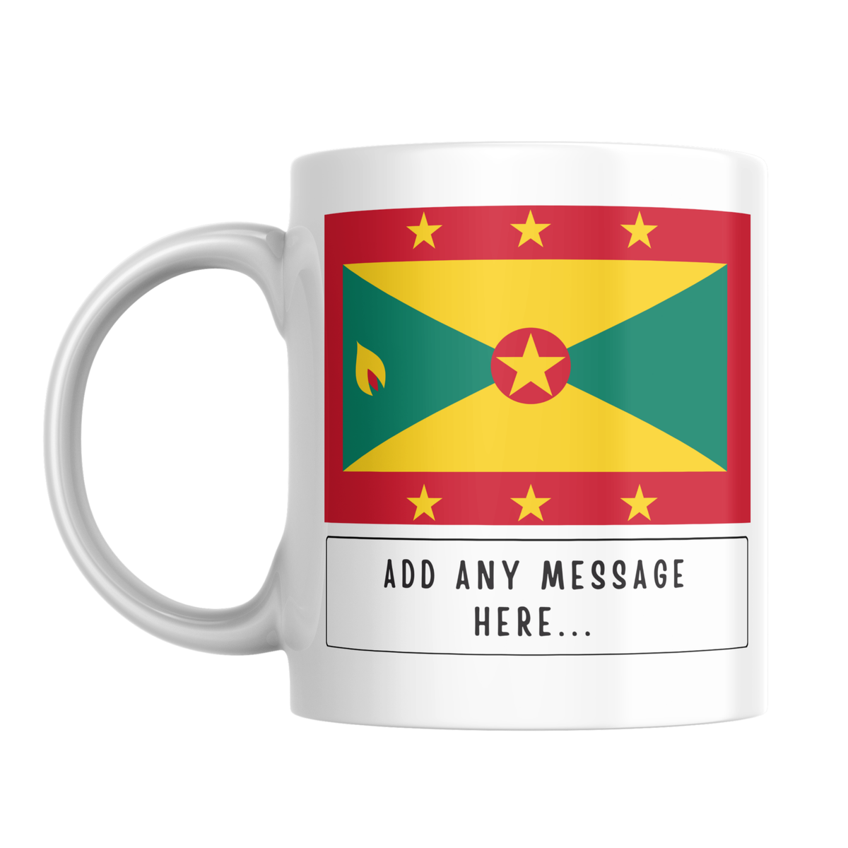 Personalised Grenada flag mug – front view