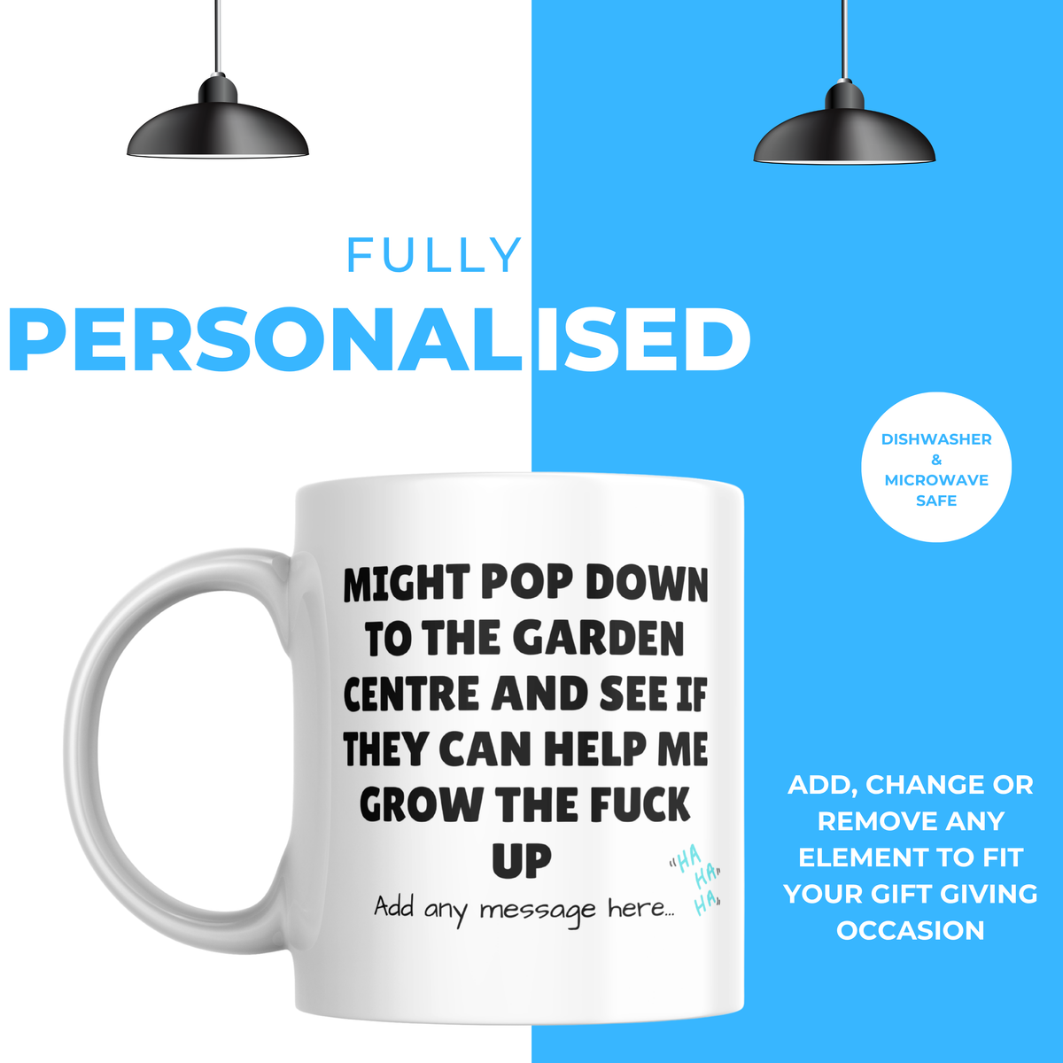 Grow Up Garden Centre Mug – personalisation information