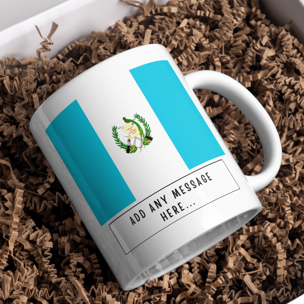 Personalised Guatemala flag mug – gift presentation on paper packing