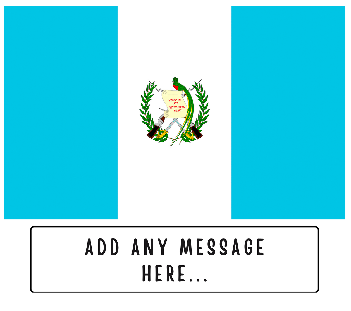 Personalised Guatemala flag mug – flat source artwork with space for a personalised message