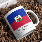 Personalised Haiti flag mug – gift presentation on paper packing