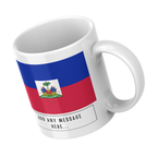 Personalised Haiti flag mug – angled view