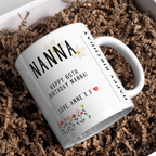 Happy 65th Birthday Nanna Mug – gift presentation on paper packing