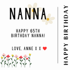 Happy 65th Birthday Nanna Mug – original flat artwork