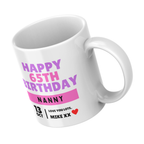 Happy 65th Birthday Nanny Mug – angled view