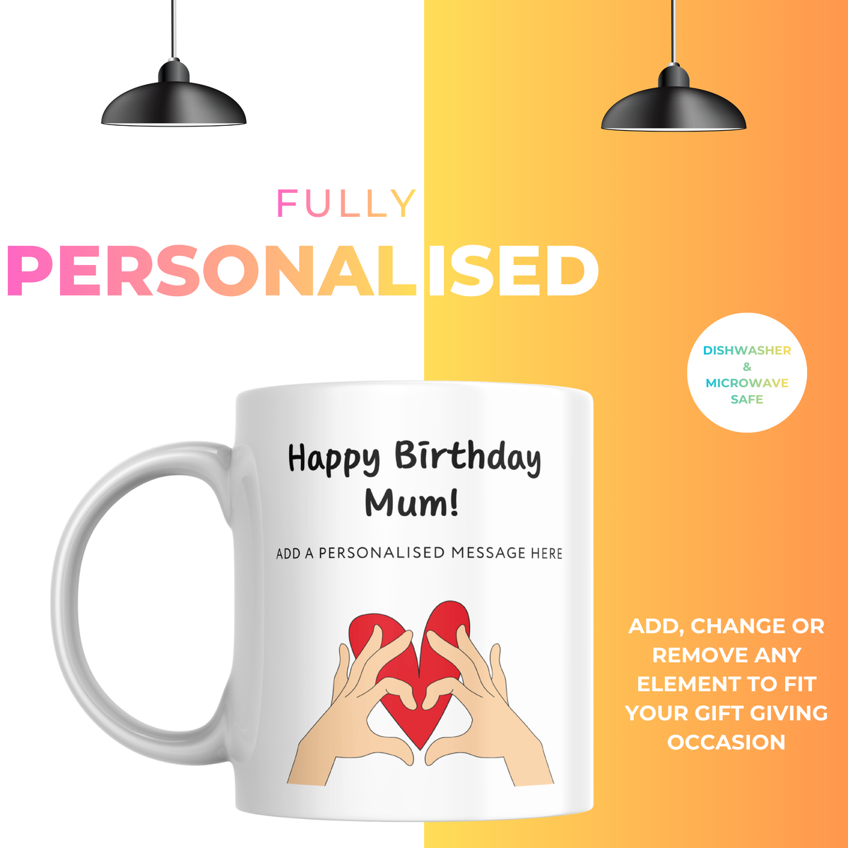 Happy Birthday Mum Mug – personalisation information
