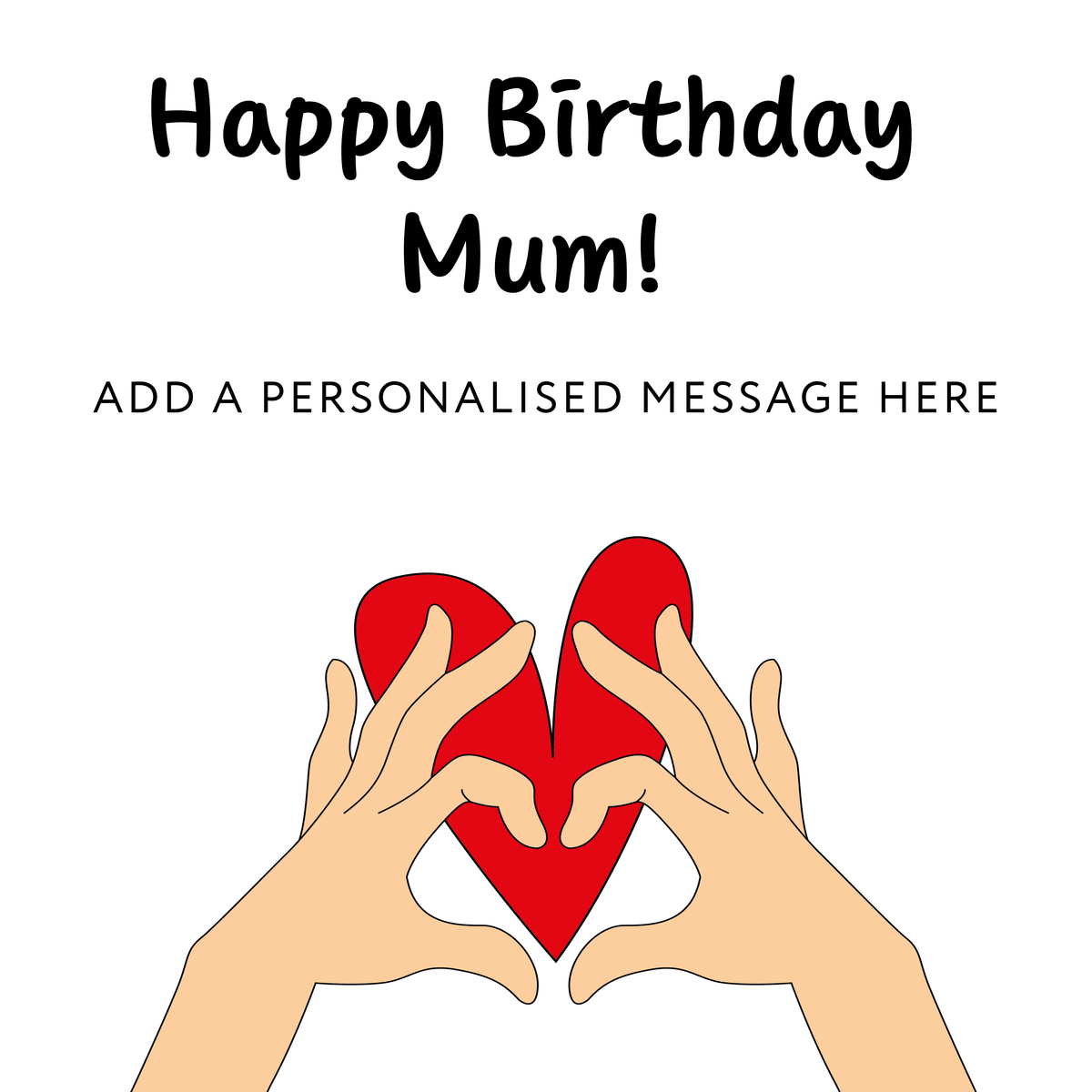 Happy Birthday Mum Mug – original flat artwork