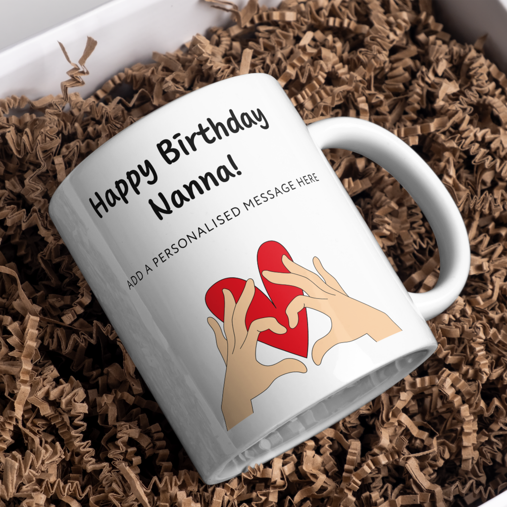Happy Birthday Nanna Mug – gift presentation on paper packing