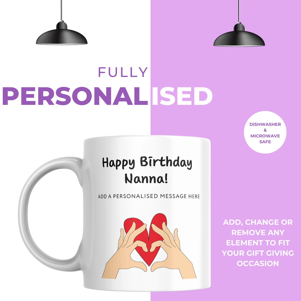 Happy Birthday Nanna Mug – personalisation information