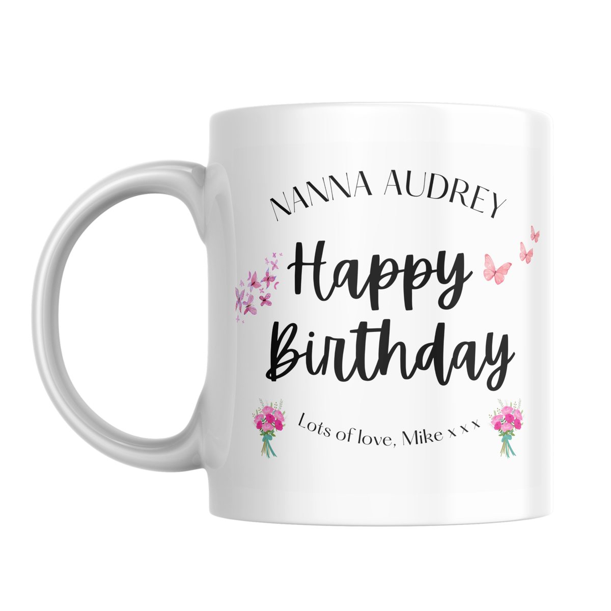Happy Birthday Nanna Name Mug – front view