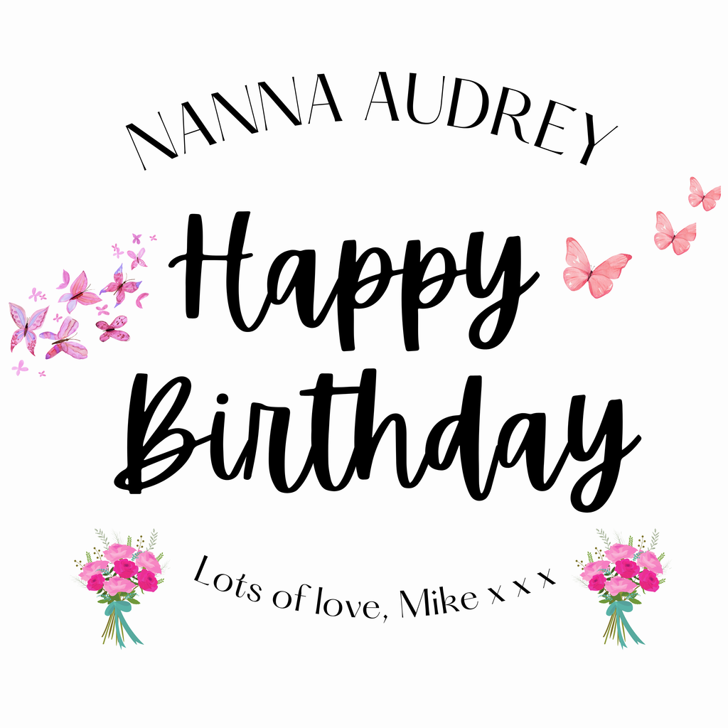 Happy Birthday Nanna Name Mug – original flat artwork