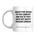 Happy Ending Library Mug – front view