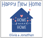 Happy New Home Home Sweet Home personalised candle label design
