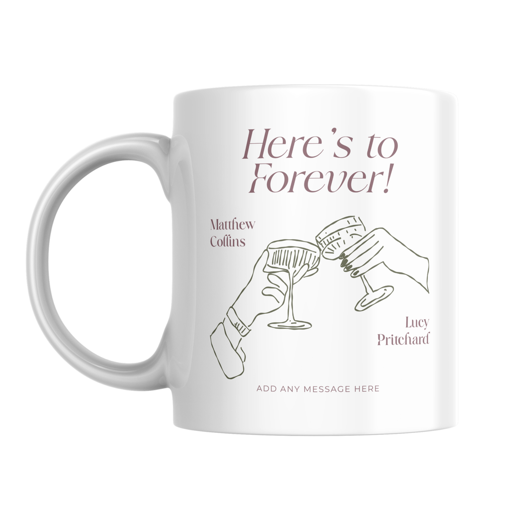 Here’s to Forever Champagne Engagement Mug – front view