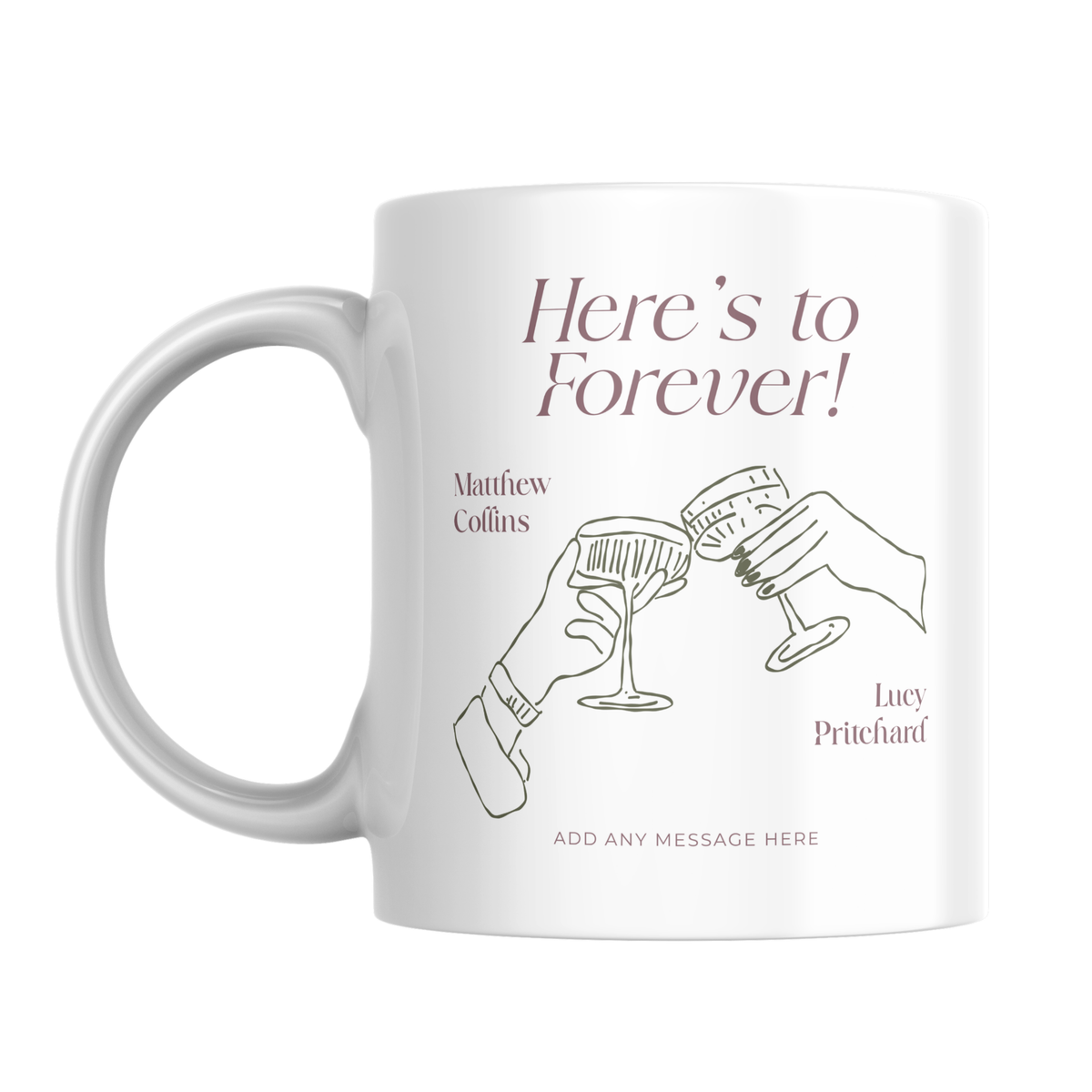 Here’s to Forever Champagne Engagement Mug – front view