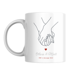 Holding Hands Engagement Mug – front view