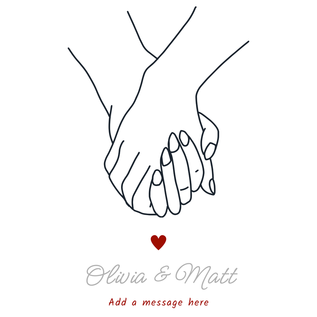 Holding Hands Engagement Mug – original flat artwork