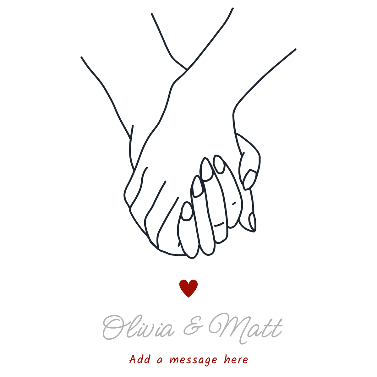Holding Hands Engagement Mug – original flat artwork