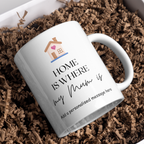 Home Is Where My Mum Is Mug – gift presentation on paper packing