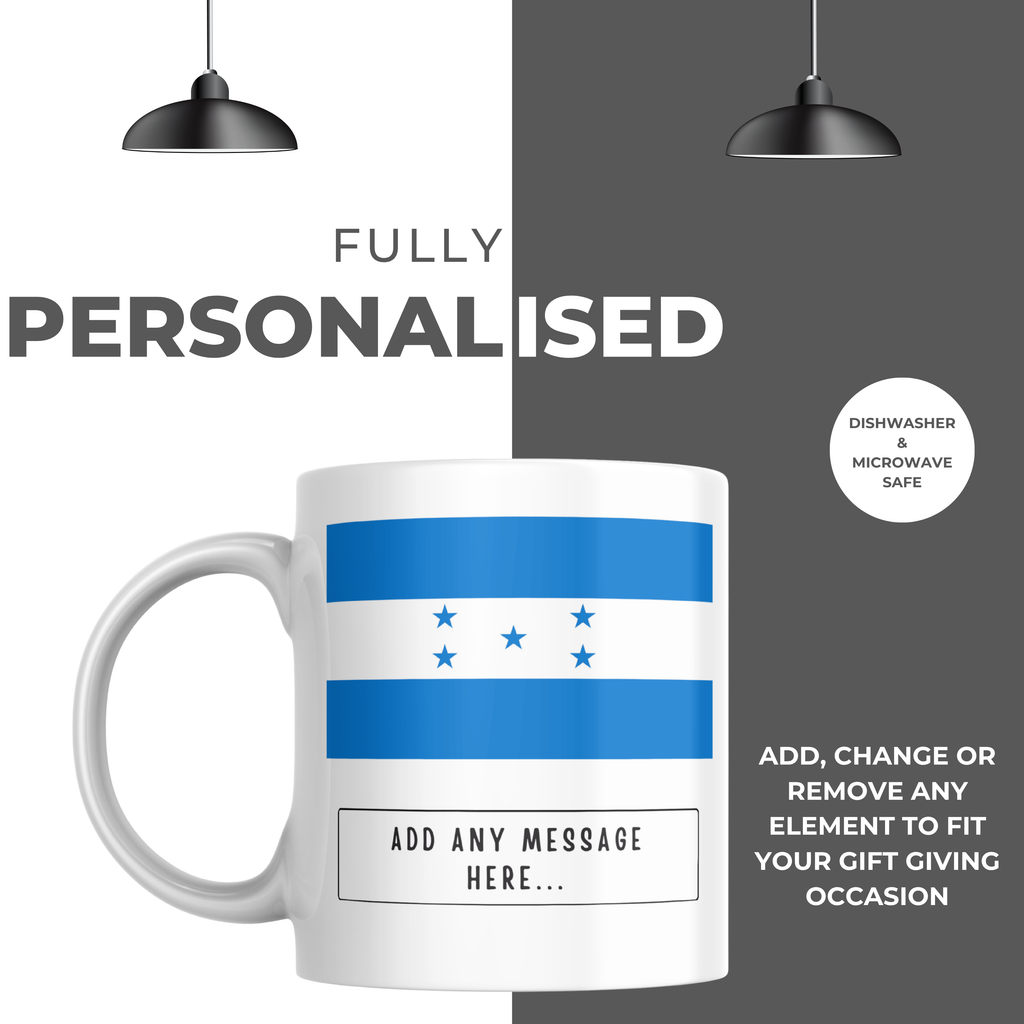 Personalised Honduras flag mug – personalisation and care information