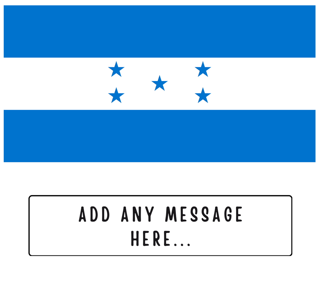 Personalised Honduras flag mug – flat source artwork with space for a personalised message