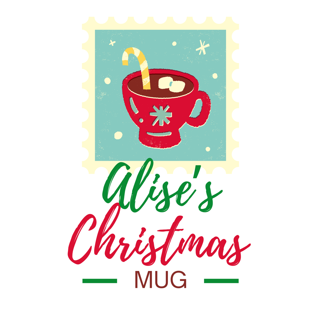 Hot Chocolate Name Christmas Mug – original flat artwork