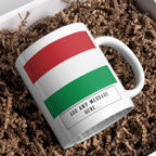 Personalised Hungary flag mug – gift presentation on paper packing