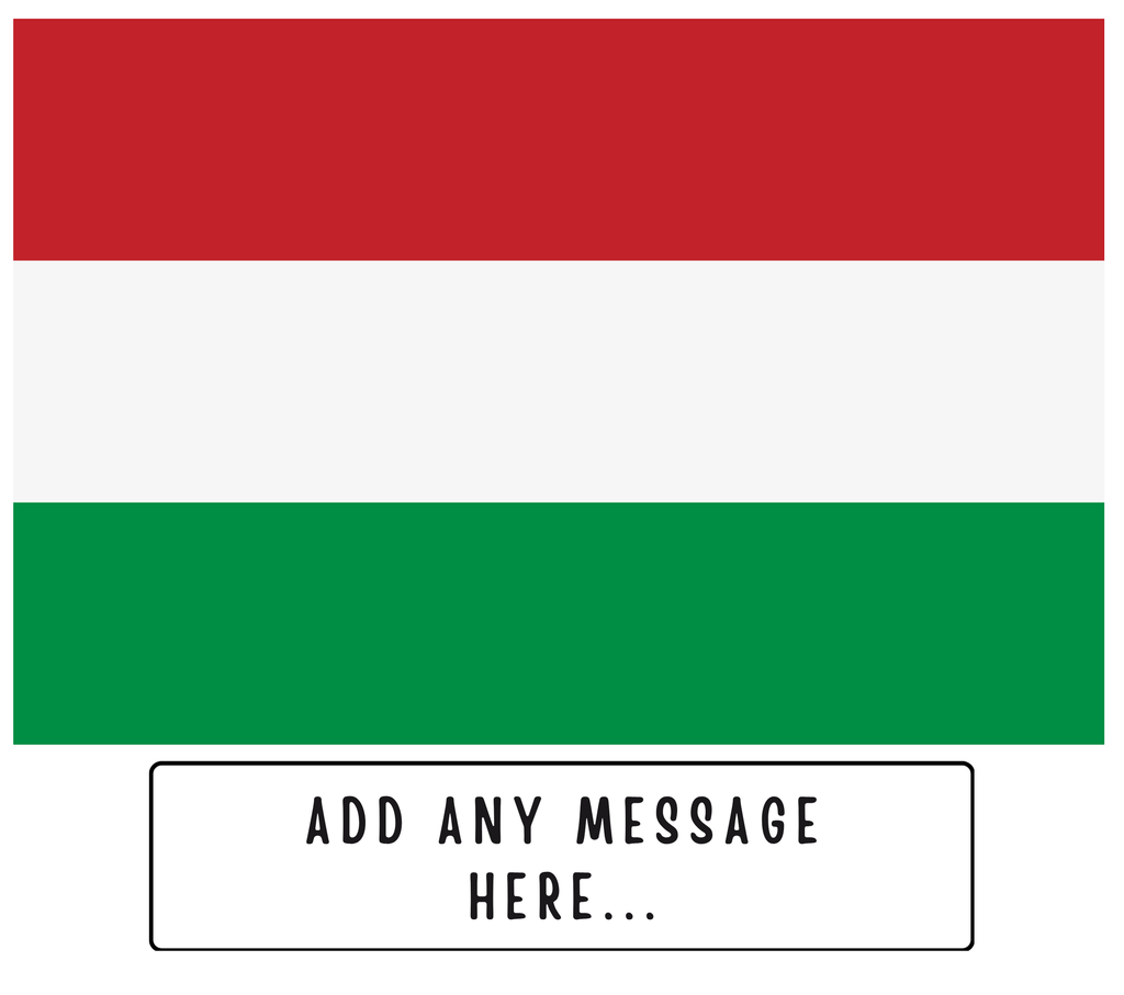 Personalised Hungary flag mug – flat source artwork with space for a personalised message