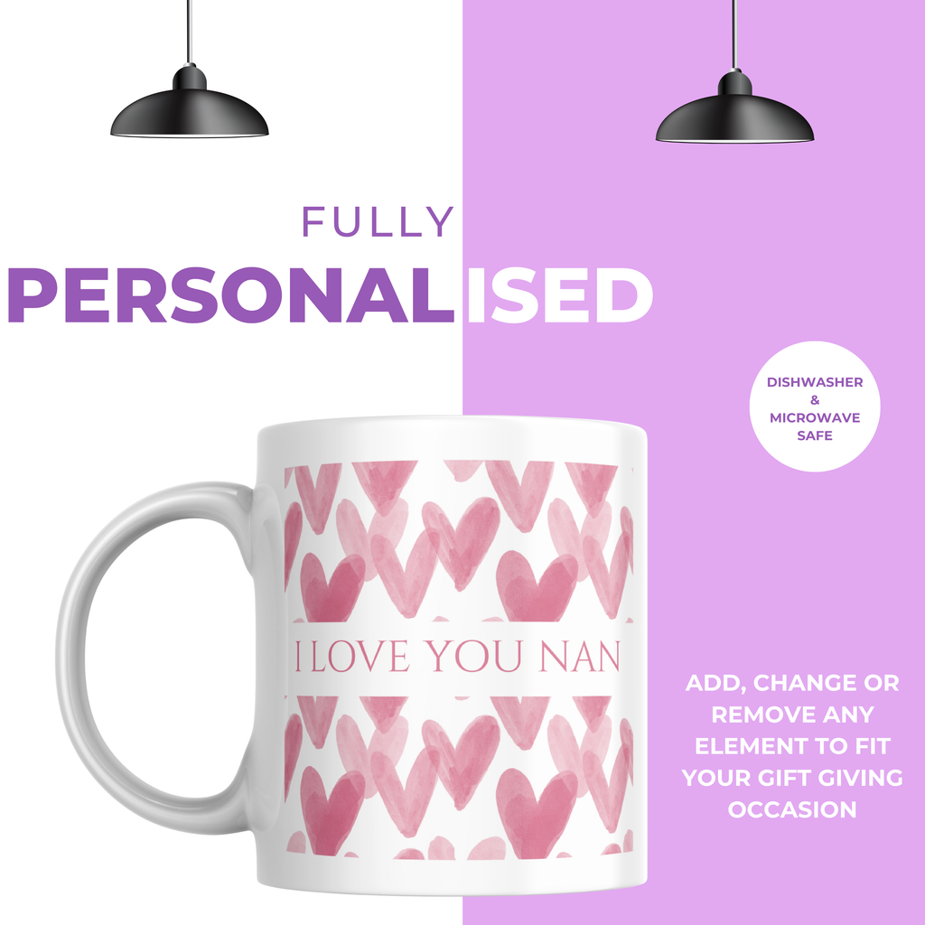 I Love You Nan Mug – personalisation information