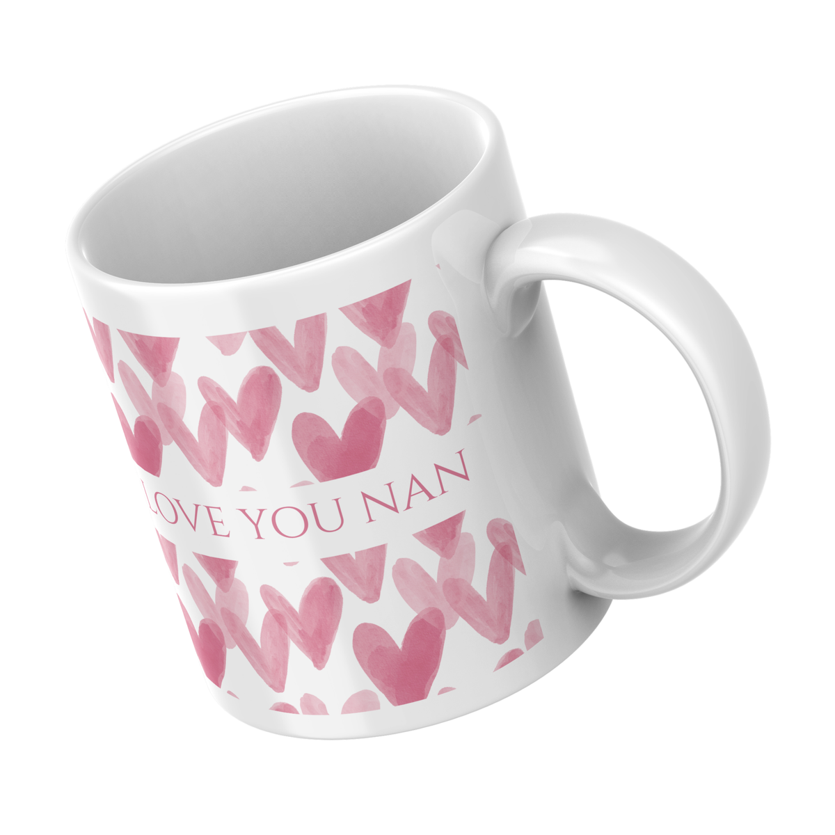 I Love You Nan Mug – angled view