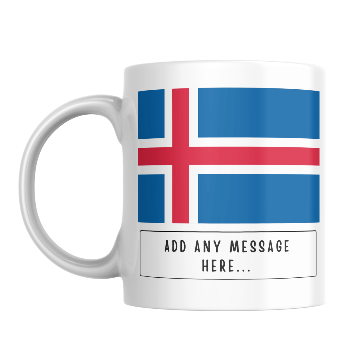 Personalised Iceland flag mug – front view