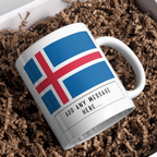 Personalised Iceland flag mug – gift presentation on paper packing