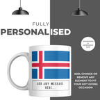 Personalised Iceland flag mug – personalisation and care information