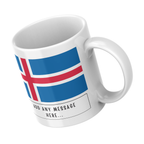 Personalised Iceland flag mug – angled view