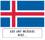 Personalised Iceland flag mug – flat source artwork with space for a personalised message
