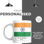 Personalised India flag mug – personalisation and care information