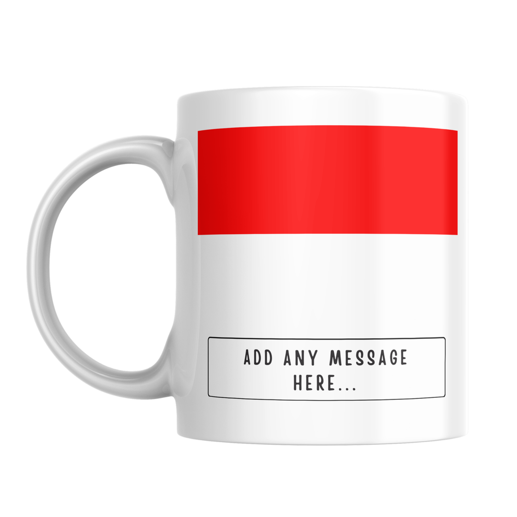 Personalised Indonesia flag mug – front view