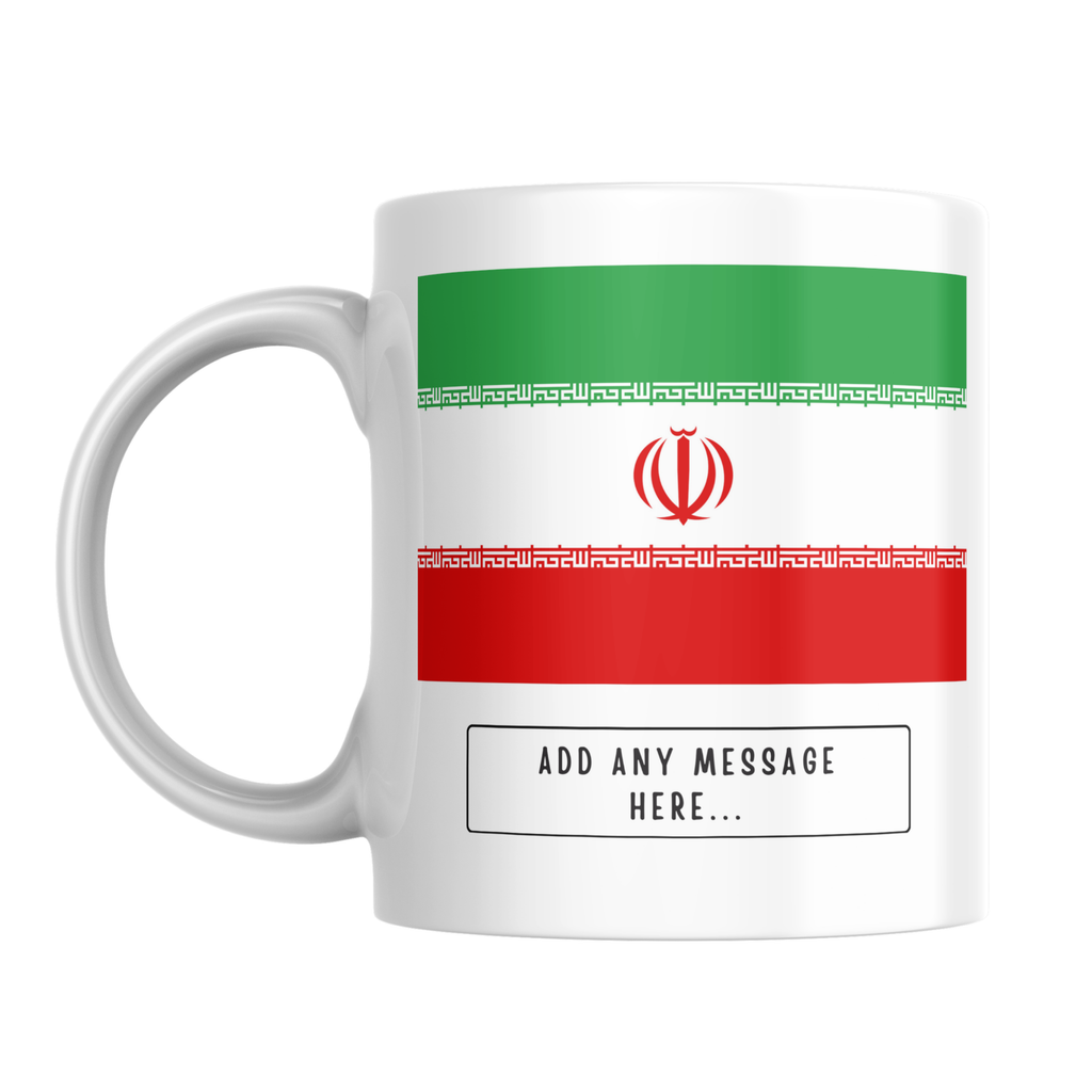 Personalised Iran flag mug – front view