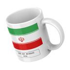 Personalised Iran flag mug – angled view