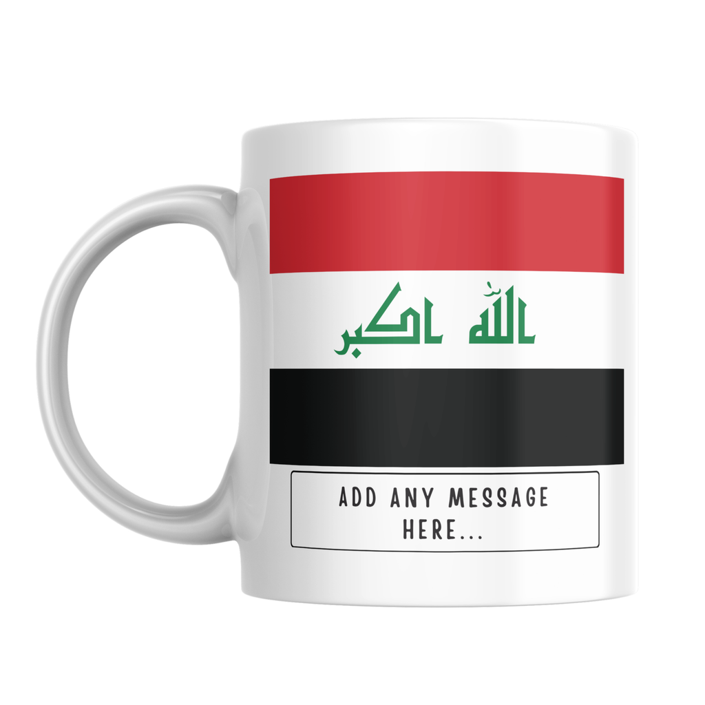 Personalised Iraq flag mug – front view
