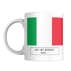 Personalised Italy flag mug – front view